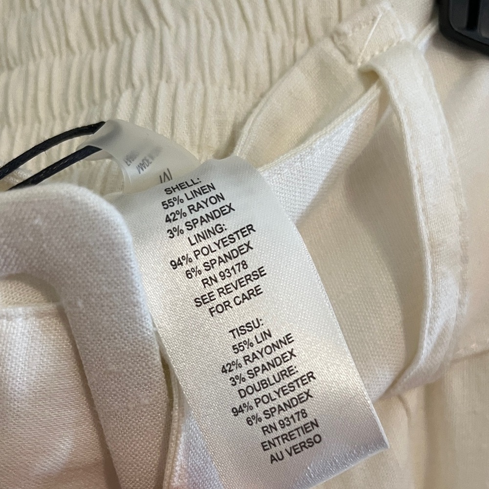 NWT - T Tahari Chic White Belted A-Line Linen Blend Lined Skirt - Picture 9 of 9